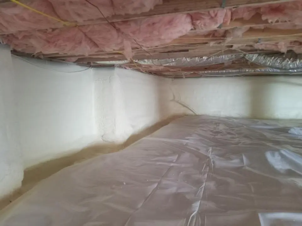 Crawl space encapsulation with closed-cell spray foam for Metal Roof Coating in St. Helens